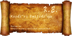 Kozári Emiliána névjegykártya